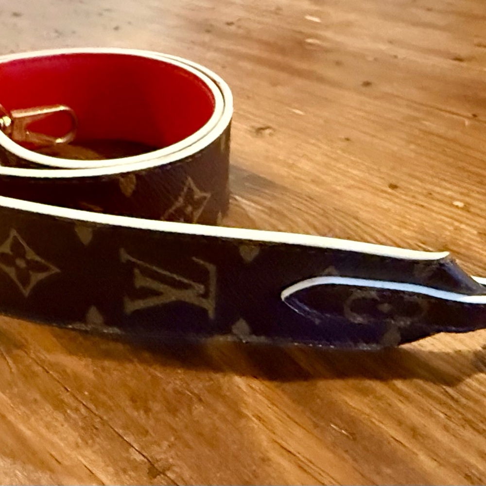Louis Vuitton Black Monogram and Red Strap